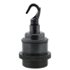 Traditional Edison Screw Lamp Holder (E27) with Shade Rings and Metal Deco Styled Hook in Bronze finish