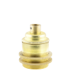 Traditional Edison Screw Bulb Holder (E27) with 2 Shade Rings with Lockable 10mm Threaded Entry in Raw Brass Finish