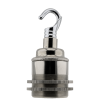 Traditional Edison Screw Lamp Holder (E27) with Shade Rings and Metal Deco Styled Hook in Chrome Finish